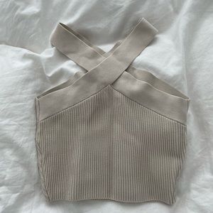 Aritzia Babaton Sculpt Knit Criss Cross top